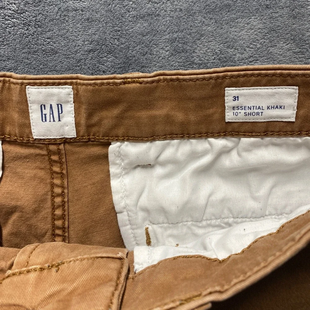 Gap Shorts Mens 31 Essential Khaki Brown 10 Inch Inseam Cotton Made in 2022